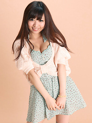 Mayuka Kuroda Asian in long socks and cute dress has big boobs