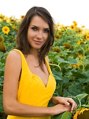 Semmi strips her yellow sexy dress and   dazzles us with her voluptuous body   with super smooth and fair skin, puffy large breasts, and her alluring 